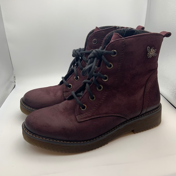 V-Italia La Farfalla Water Resistant Plum Royal Nubuck Leather Size 8 - Picture 1 of 16